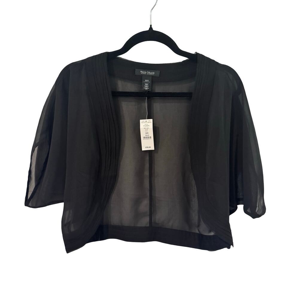 White House Black Market Sheer Black Cropped Bolero
